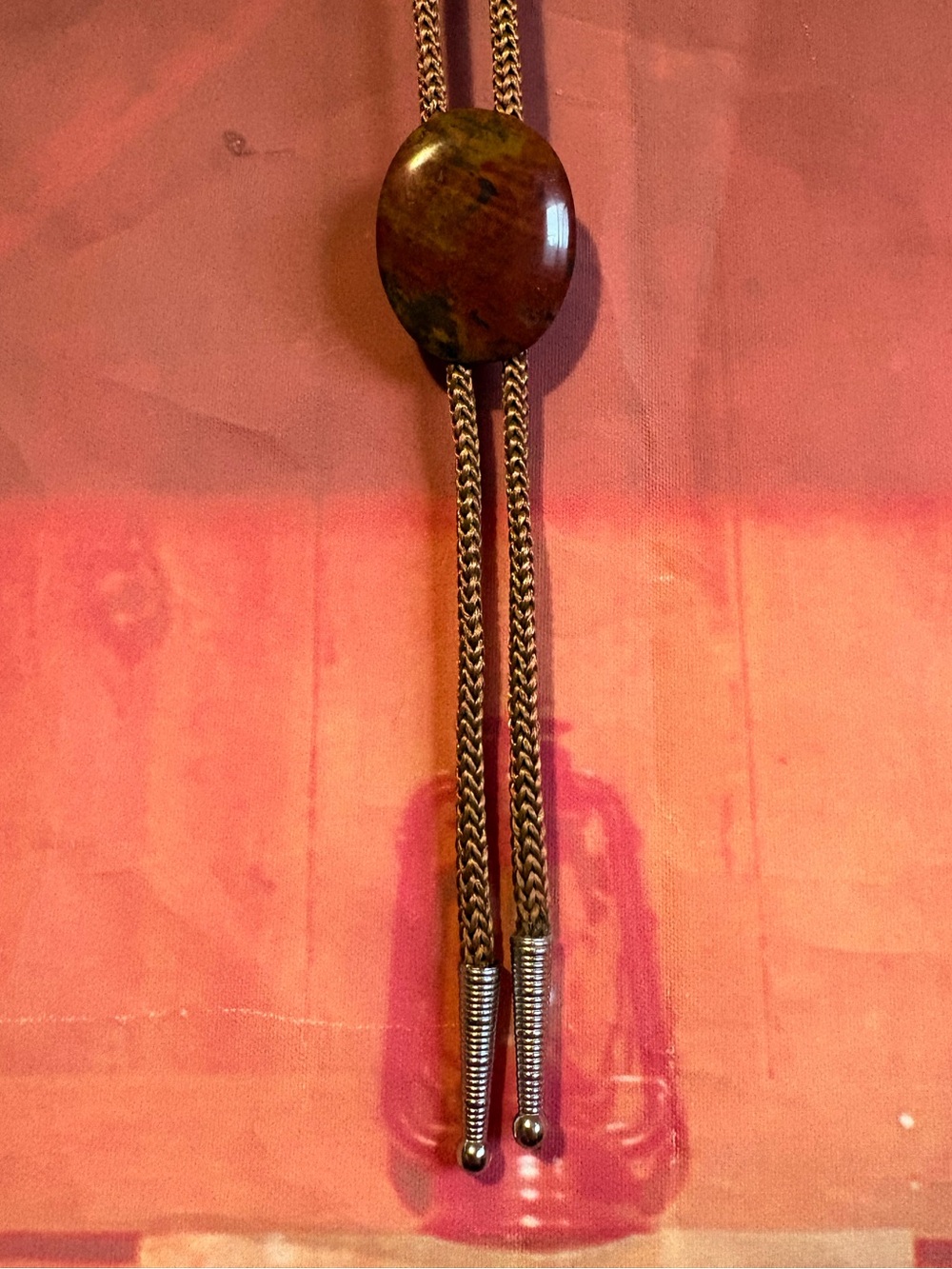 Vintage Jasper Stone Bolo Tie